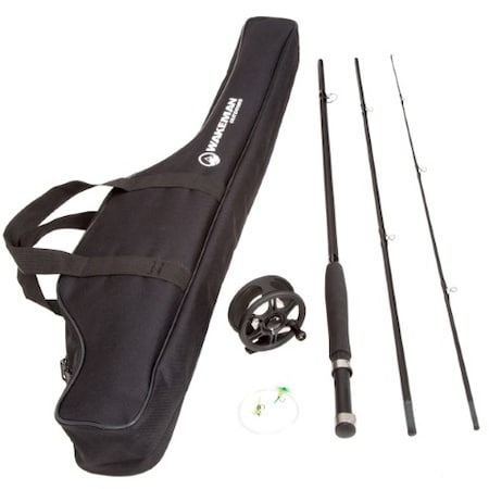Leisure Sports Fishing Rod Combo Kit, Fishing Line and Carrying Case, Spinning Reel, Fly Fishing, for All Ages(Black) 210176PMJ